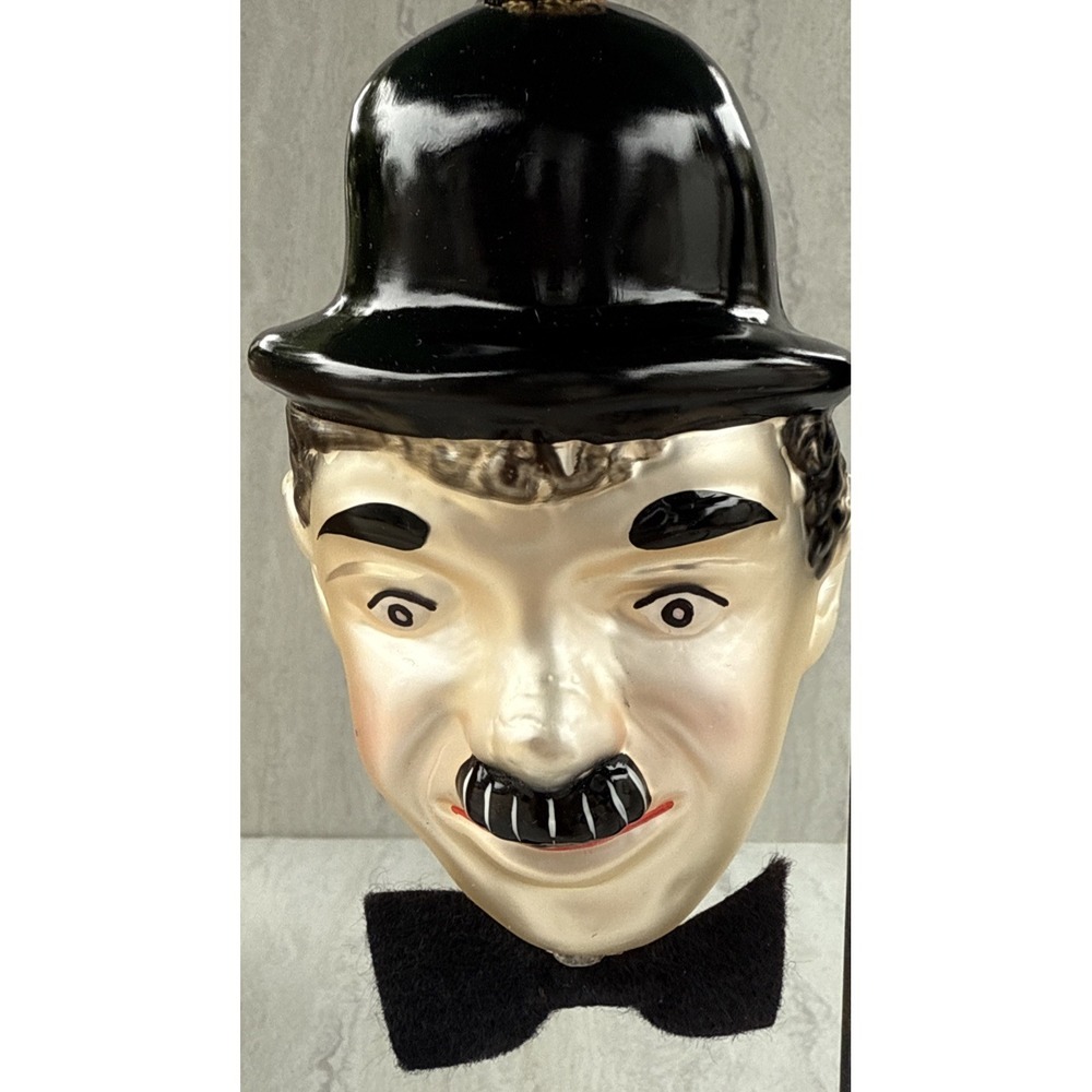 Vtg Old World Christmas Hand Blown Charlie Chaplin Ornament Head Germany #1523